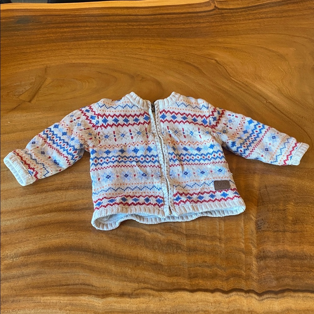 VINTAGE Mayoral Newborn knit sweater - Cream and Blue